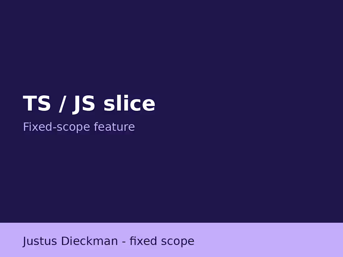 Cover image for One small TypeScript/JavaScript feature slice