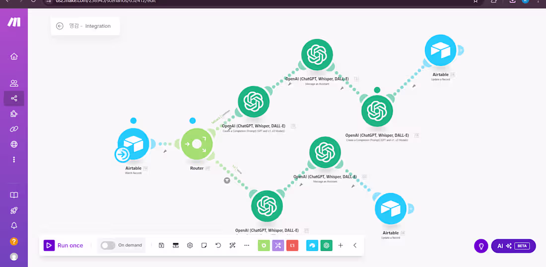 Cover image for AI automation with Make.com & Airtable 
