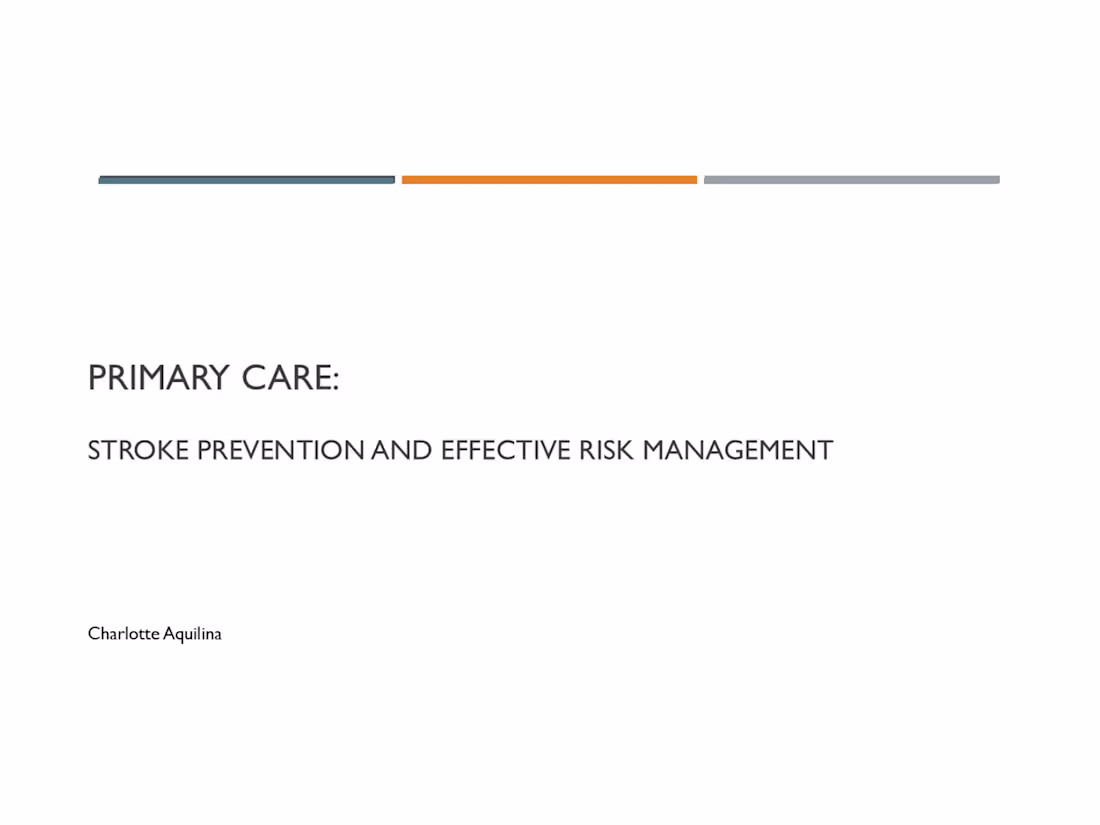 Cover image for Stroke Prevention in Primary Care: