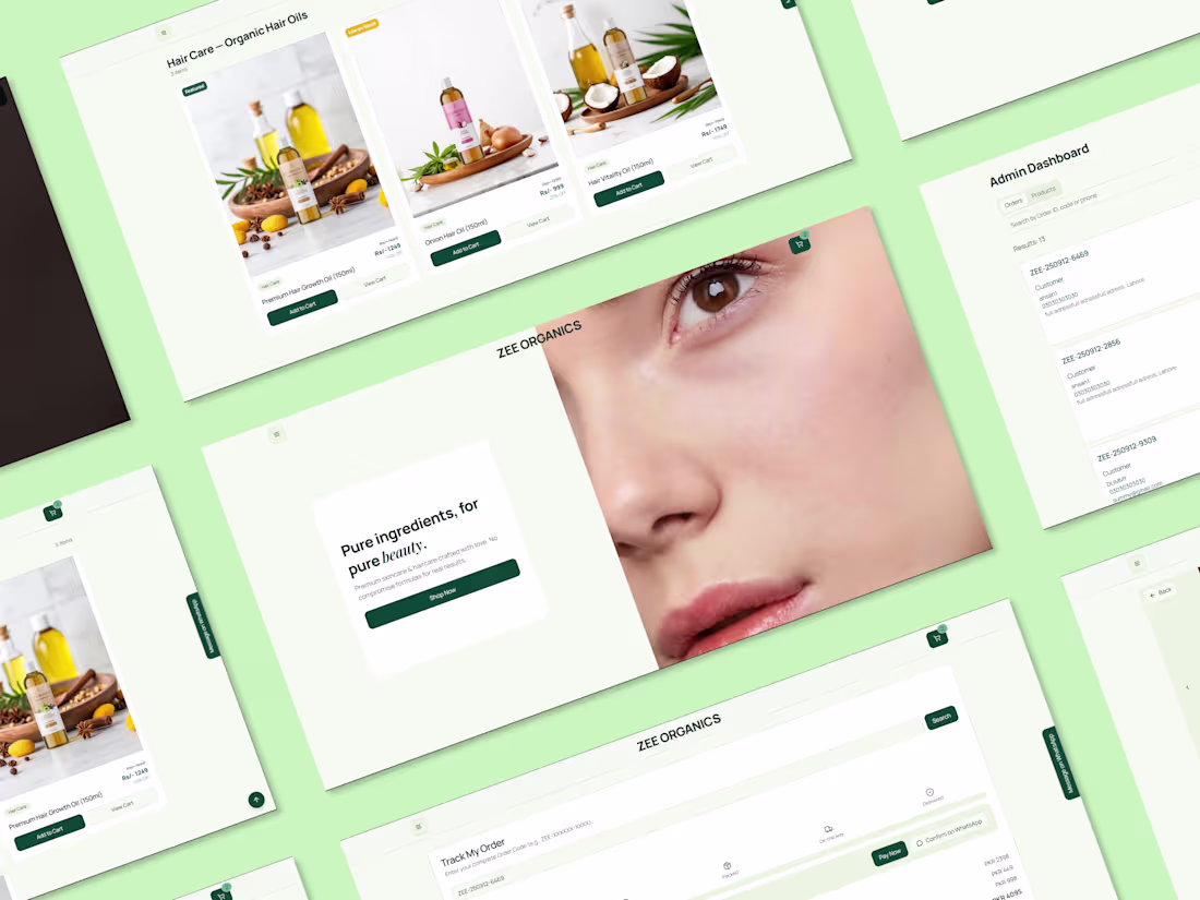 Cover image for Custom Website Development for ZEE ORGANICS