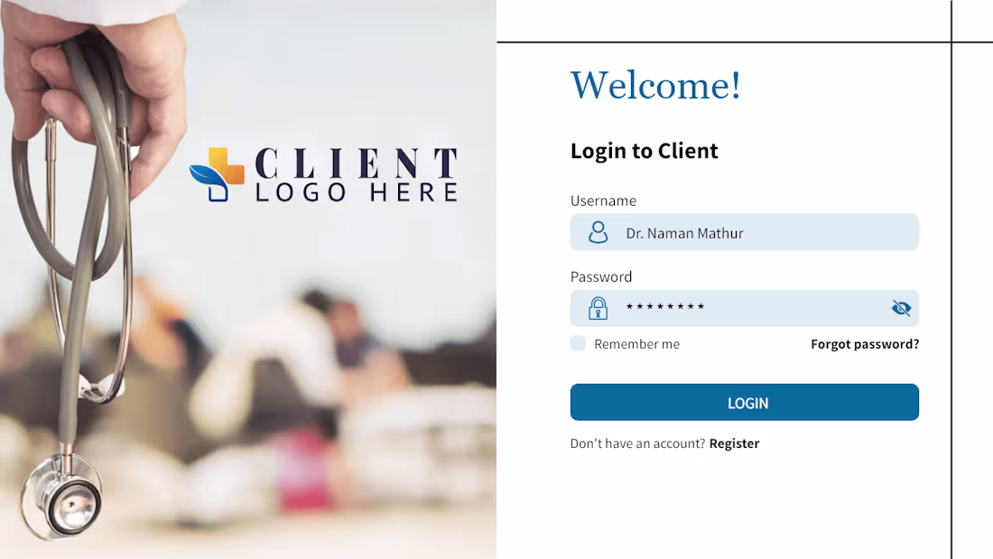 Cover image for Login screen for Dr. Panel