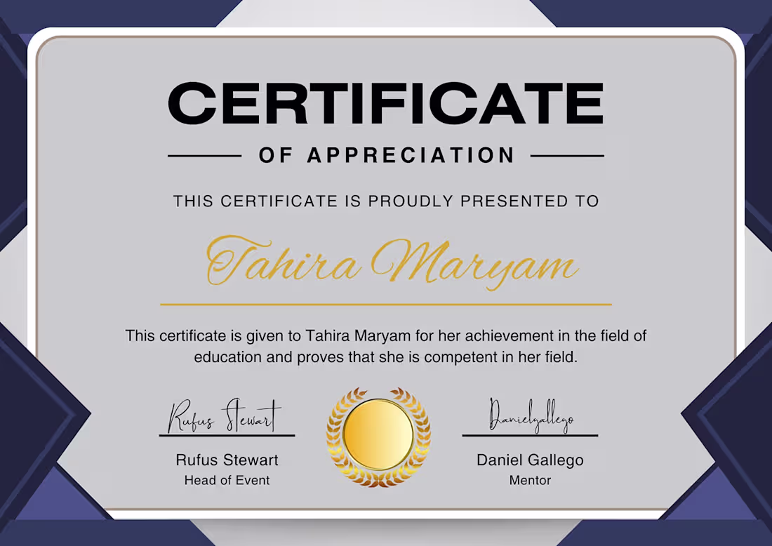 Cover image for Certificate :: Behance