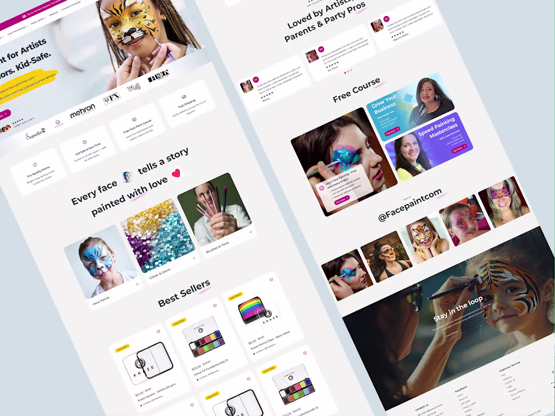 Cover image for FacePaint Ecommerce Homepage Design
