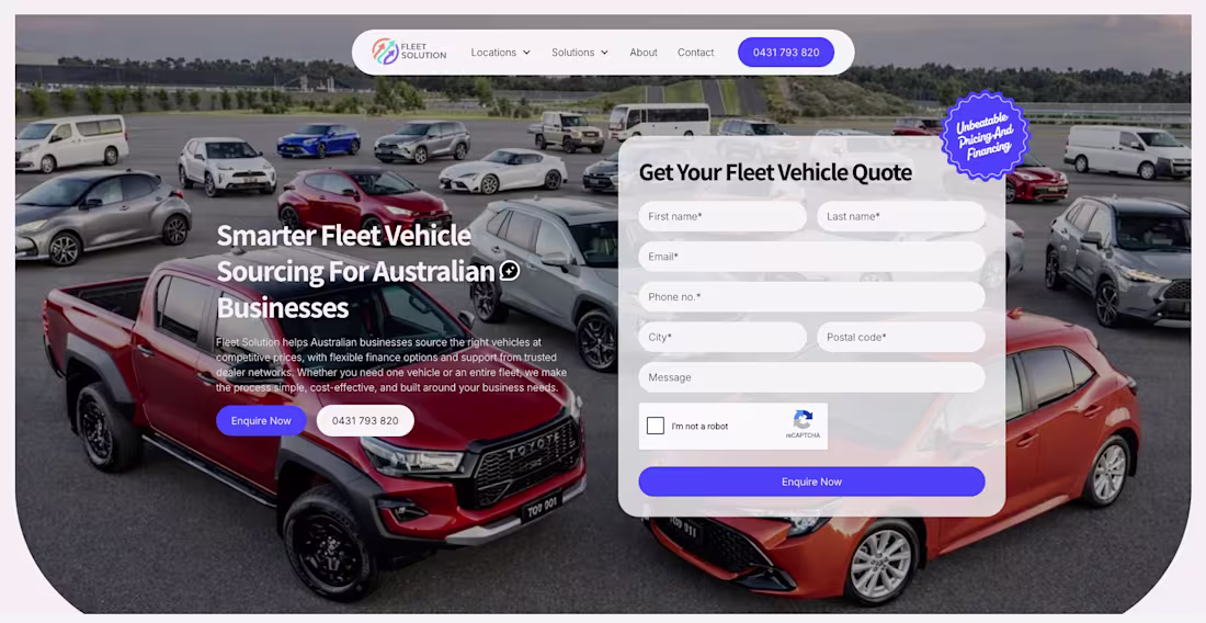 Cover image for Fleet Solution Website Design & Webflow Development