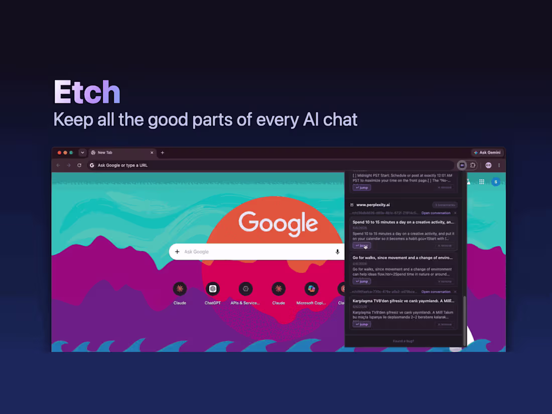 Cover image for Etch: bookmarks for AI chats