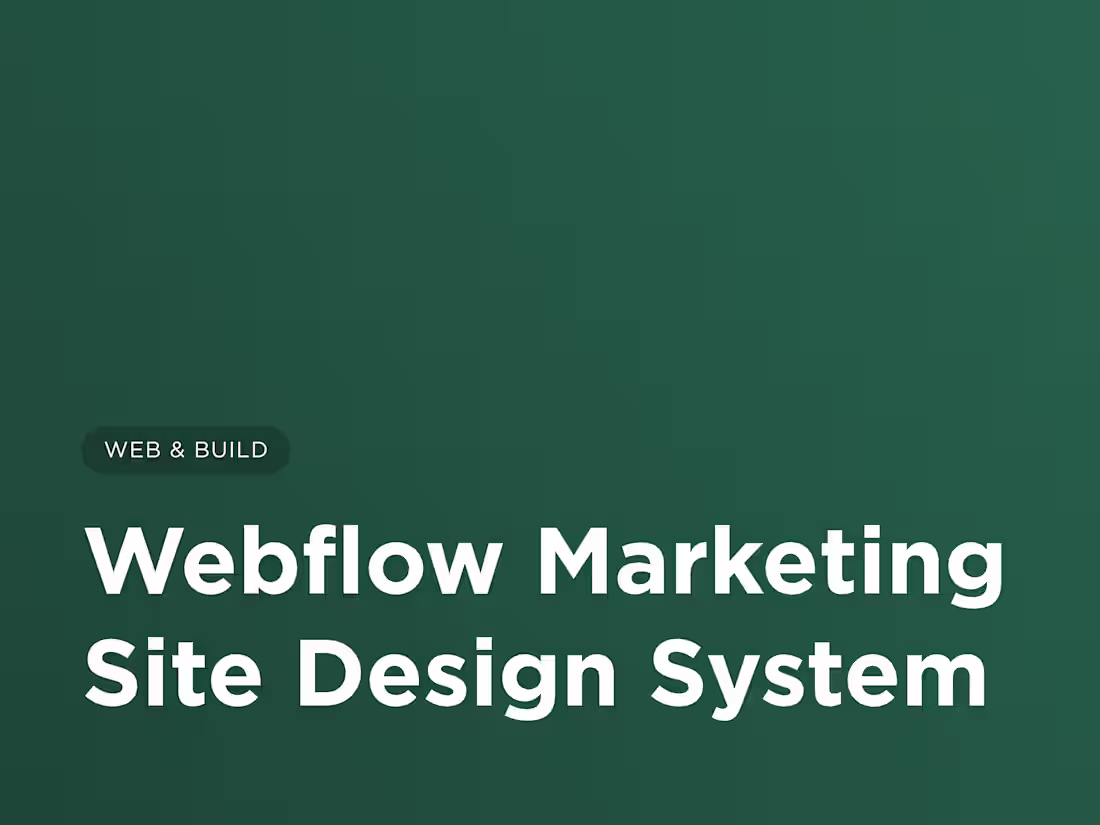 Cover image for Webflow Marketing Site Design System UI KIT