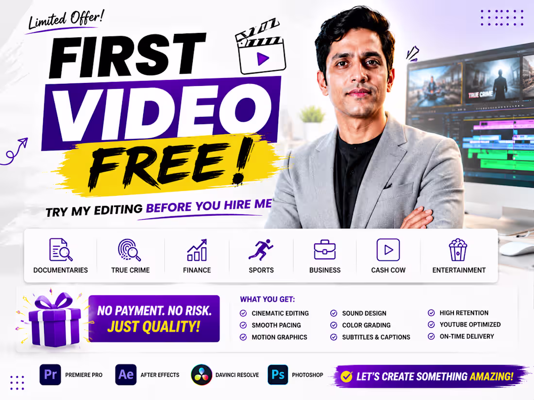Cover image for First Video Edit FREE | Long-Form YouTube Editing