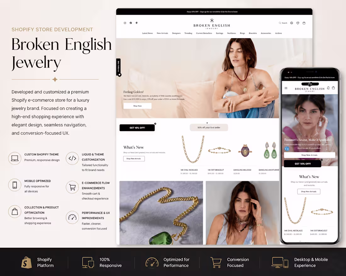Cover image for Broken English Jewelry — Shopify