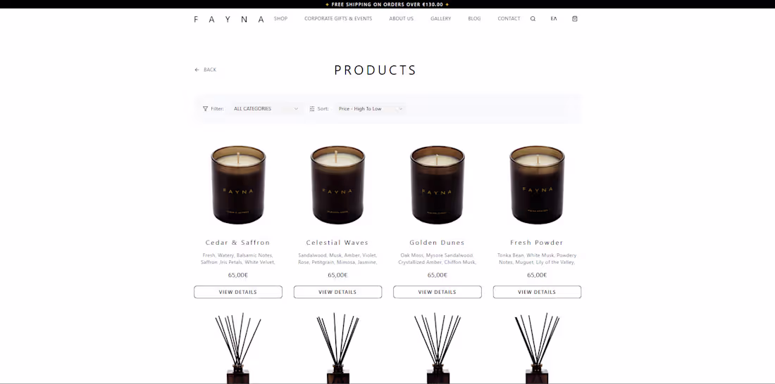 Cover image for FaynaCandles – Custom E-commerce Platform