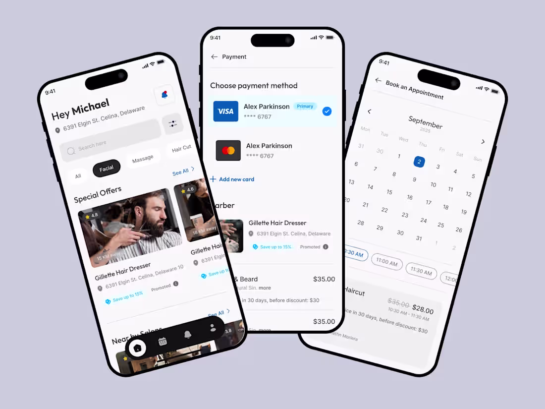 Cover image for A modern barber booking app designed for simplicity and styl...