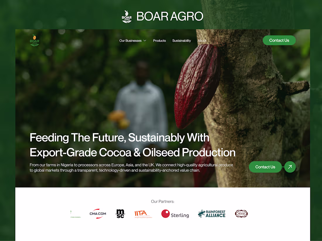 Cover image for Front-End Development for BOAR Agro Corporate Website