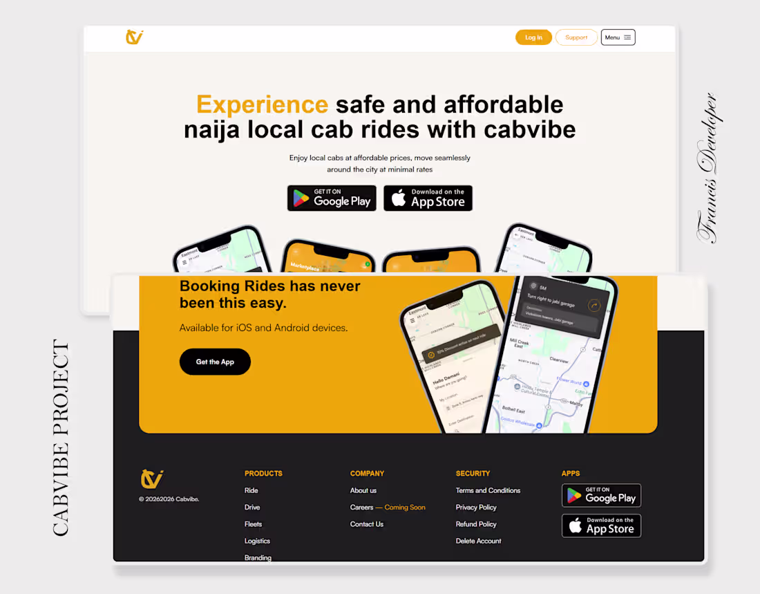Cover image for CabVibe Website Development