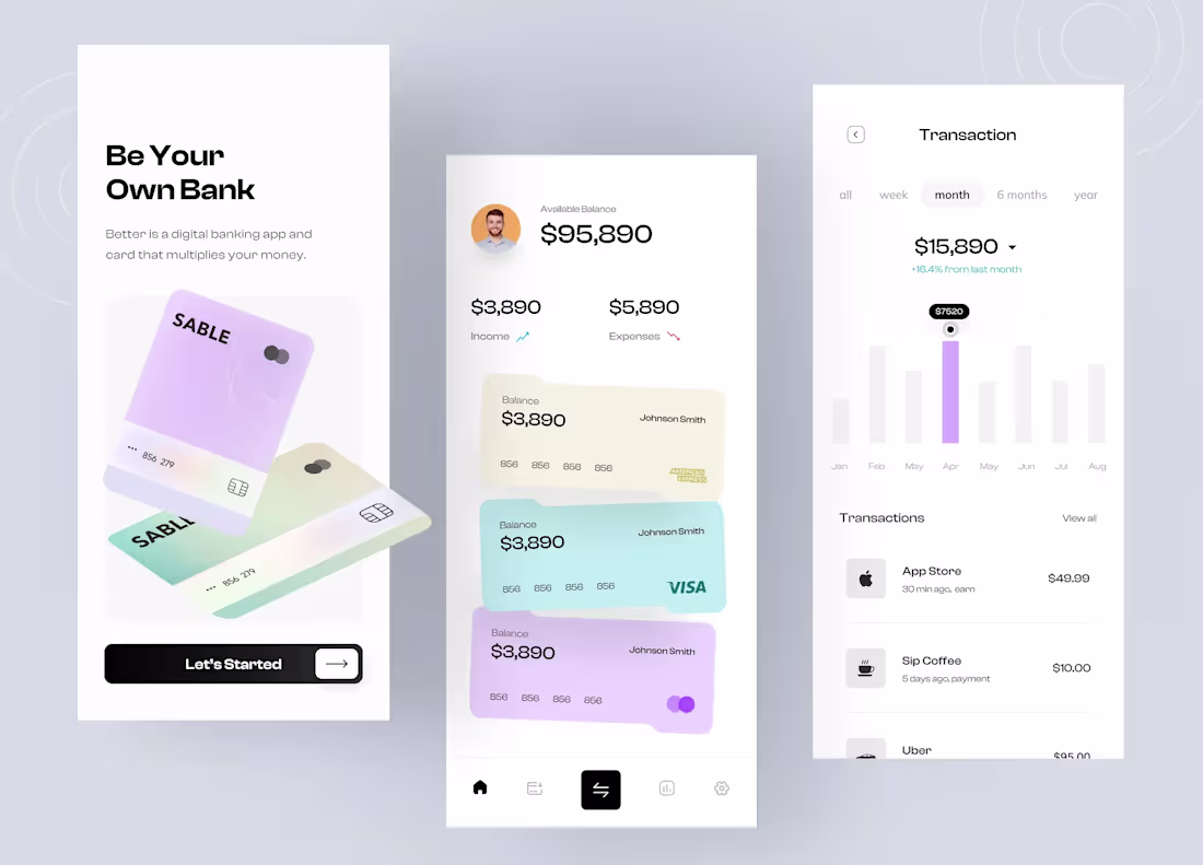 Cover image for Better - Digital Banking Mobile App UI Design Concept Ofspac...