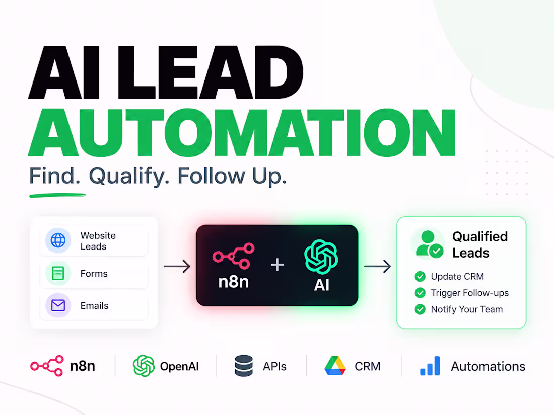 Cover image for AI Automation with n8n for Lead Generation & Workflows