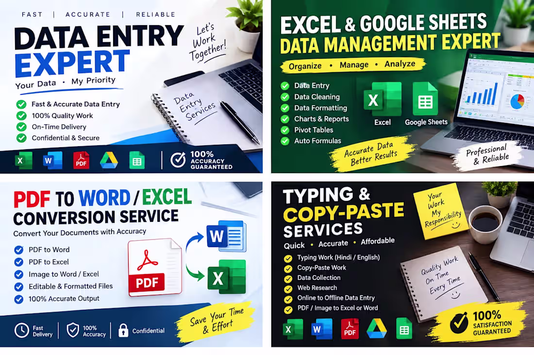 Cover image for Professional Data Entry & Excel