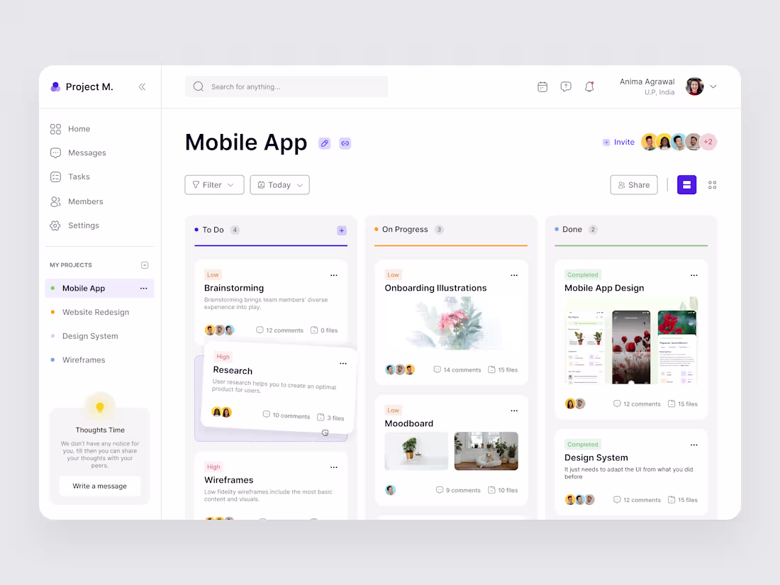 Cover image for 🚀 Modern Project Management Dashboard