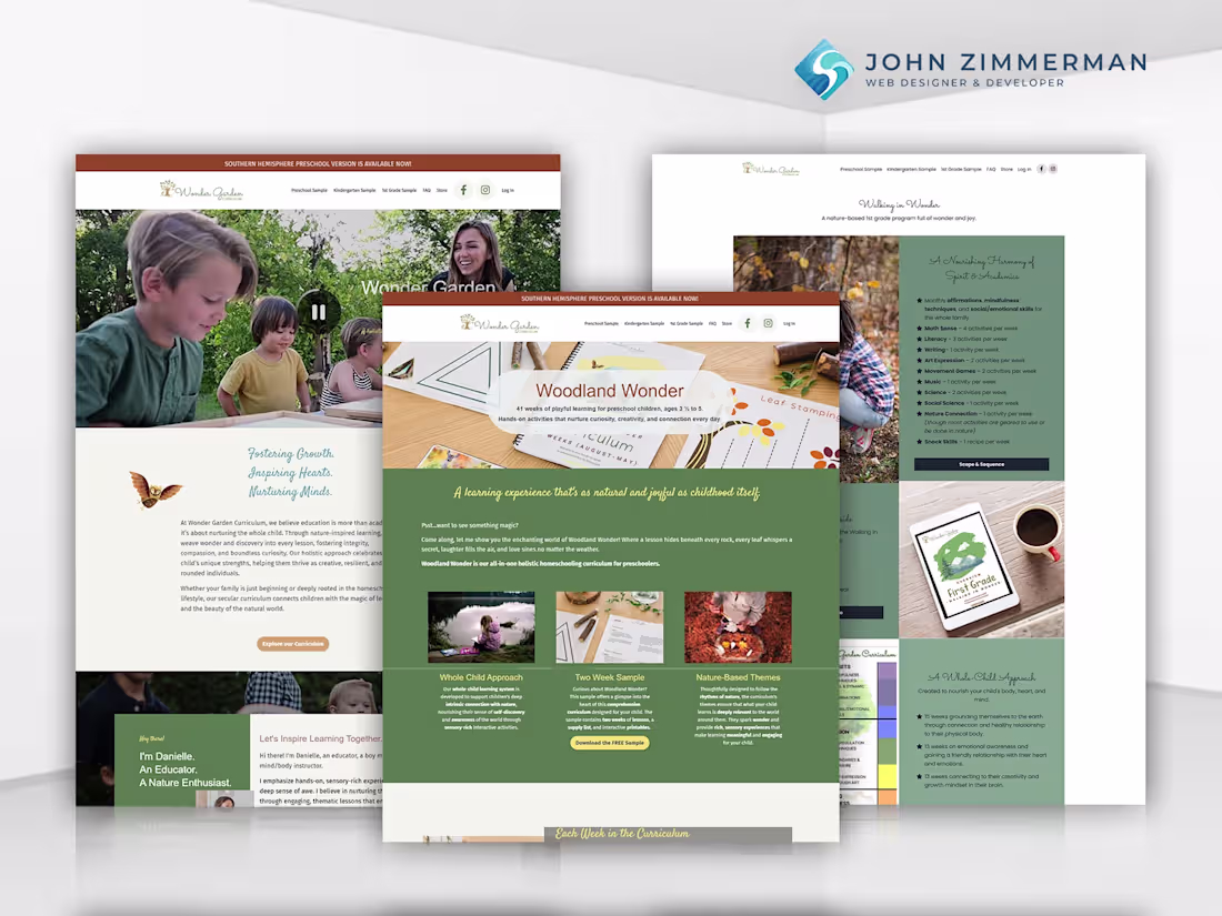 Cover image for Wonder Garden Curriculum — Custom Kajabi Website Build
