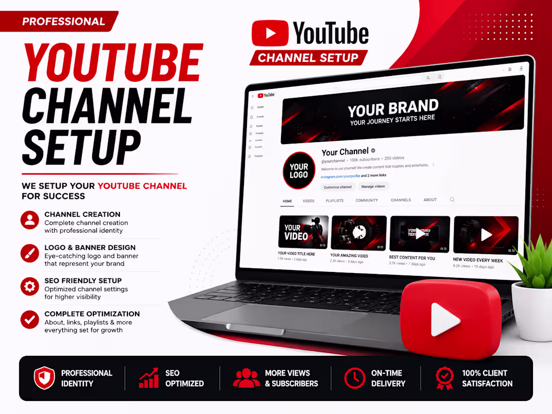 Cover image for Title
Professional YouTube Channel Setup Service
Description
I
