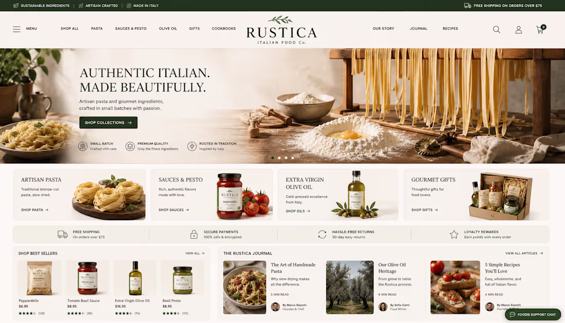 Cover image for RUSTICA Italian Food Co. ECommerce
