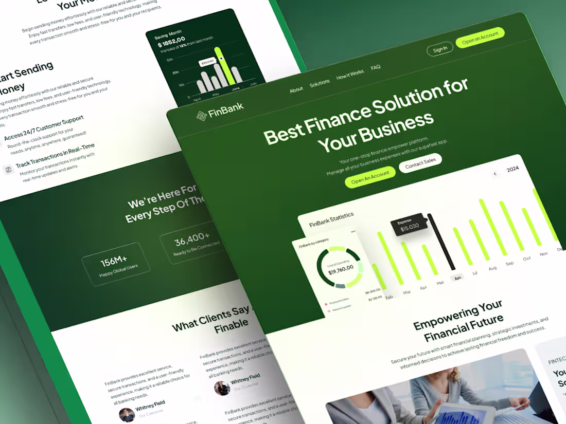 Cover image for FinBank: High-Converting FinTech Landing Page for Modern Bus...