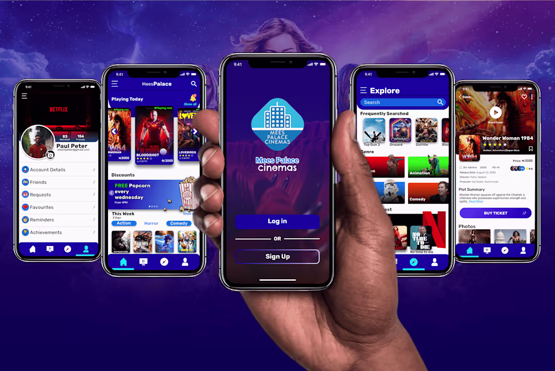 Cover image for Mees Palace Cinemas App Design Concept