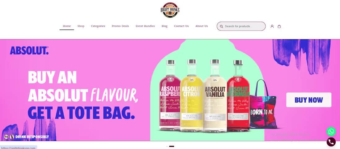 Cover image for Right Drinks - Online Liquor Store Website