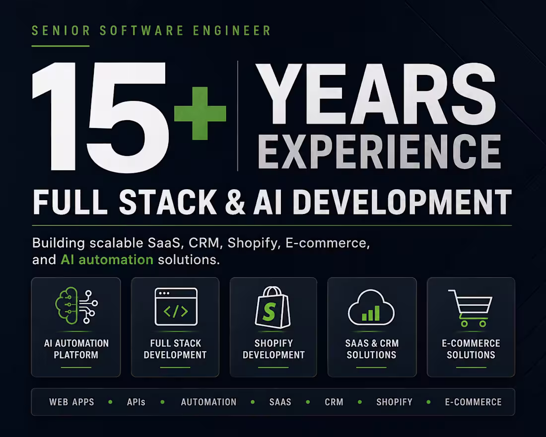 Cover image for Full Stack & AI & Automation development