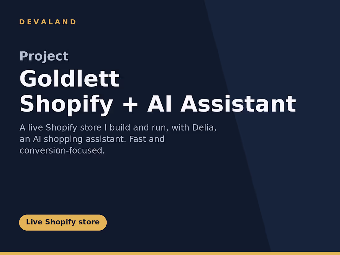 Cover image for Goldlett — Shopify Store with