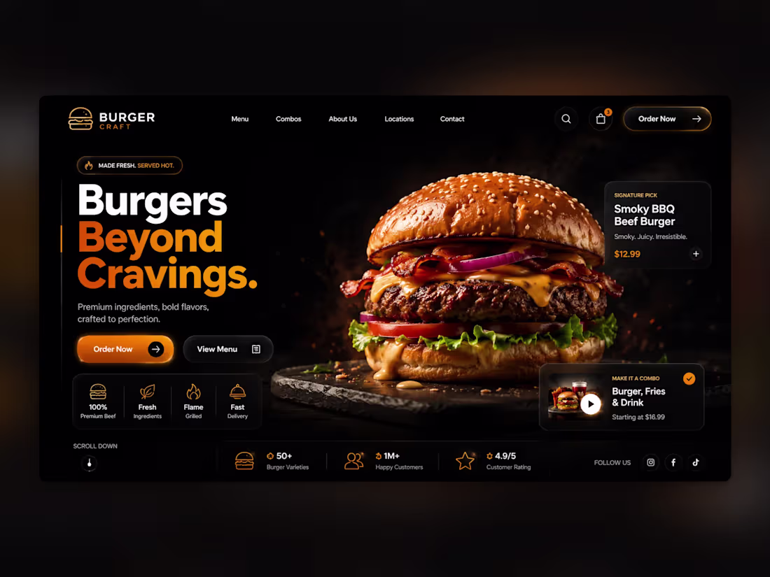 Cover image for Hero Section for a Burger