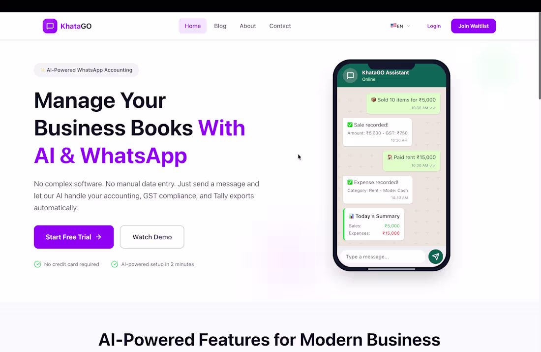 Cover image for KhataGO: WhatsApp bookkeeping for small