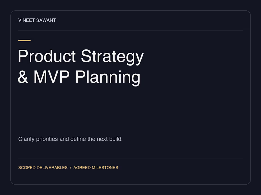 Cover image for Product Strategy & MVP Planning