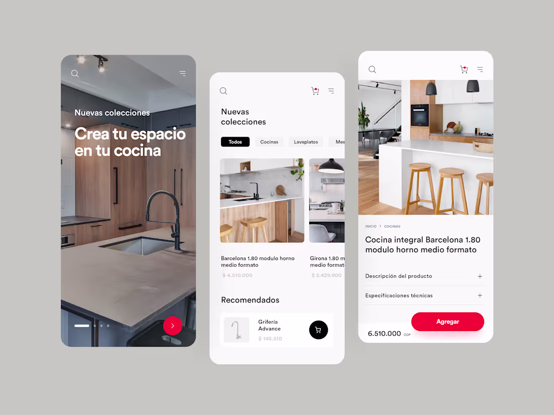 Cover image for E-commerce mobile for shopping online about kitchen