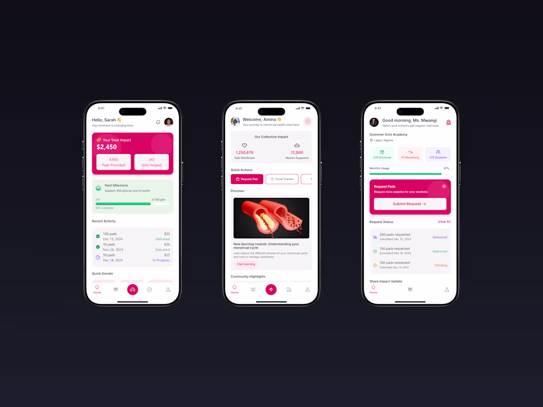 Cover image for Case Study: Pad Her Menstrual Support & Donation App
