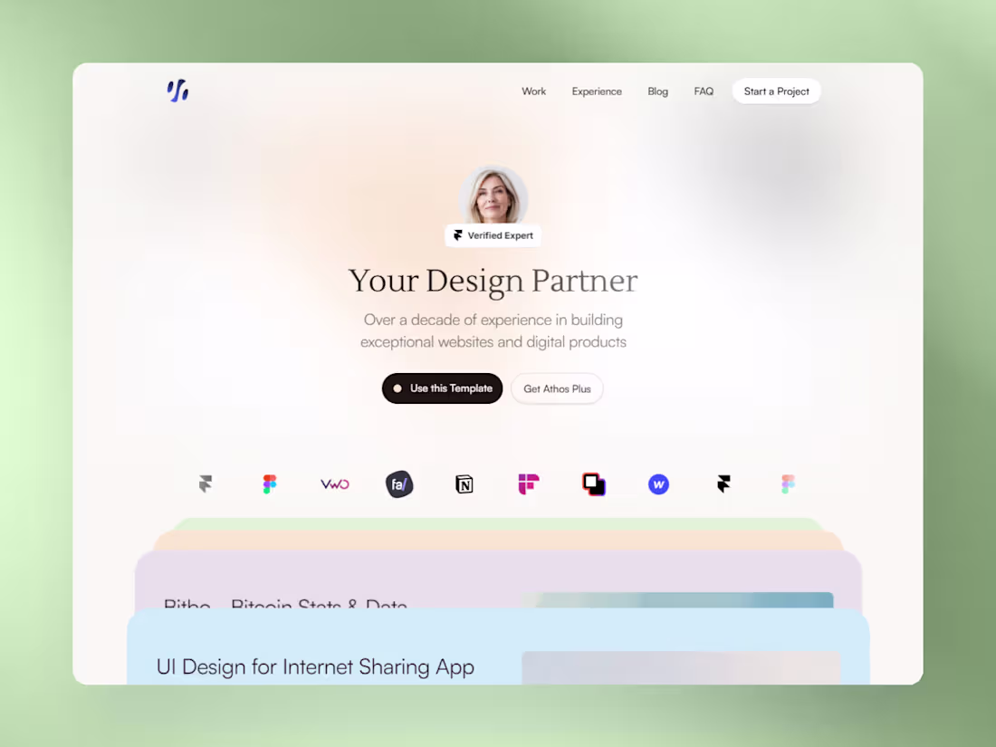 Cover image for Framer Portfolio - Athos Free Template