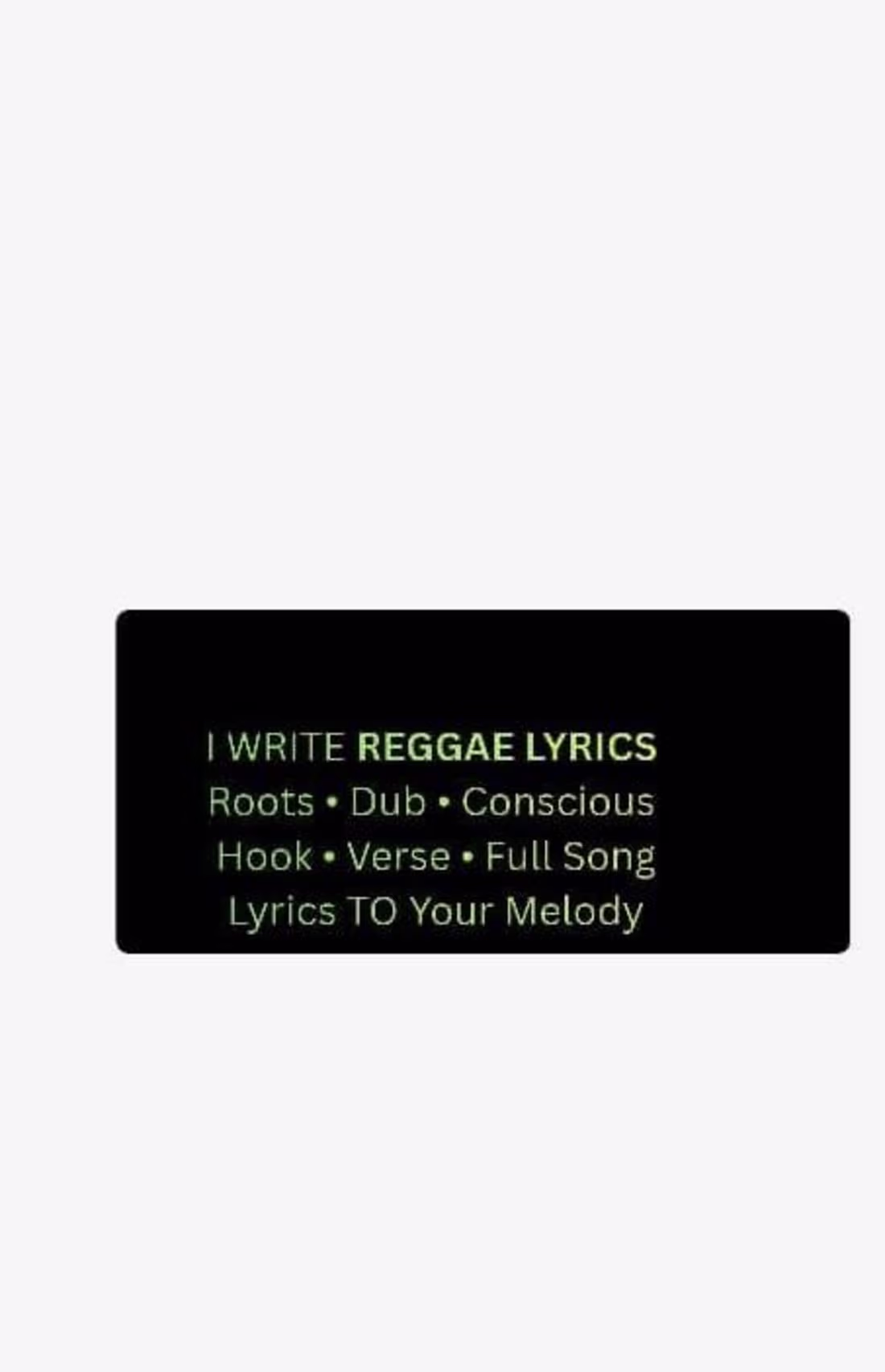 Cover image for I write original reggae lyrics