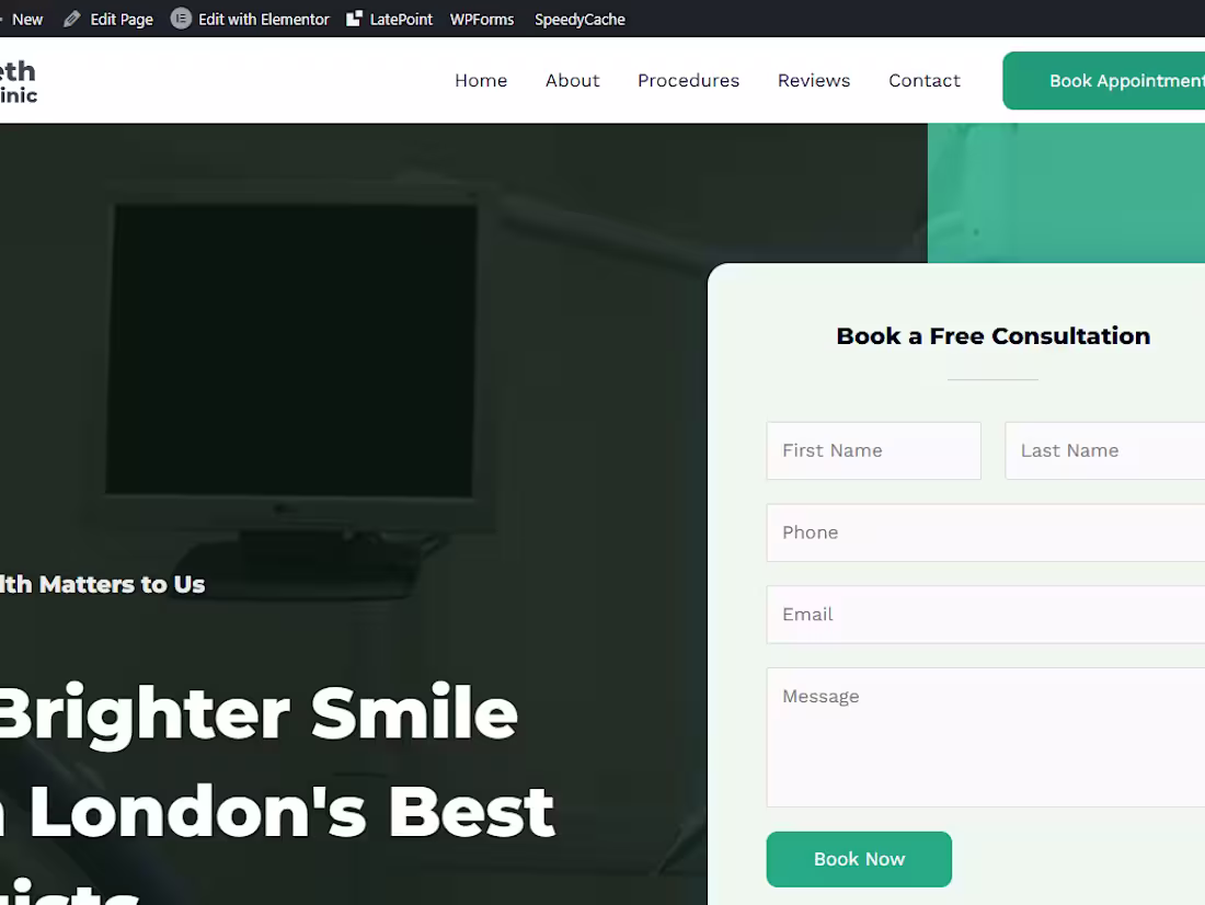 Cover image for Dental Appointment website