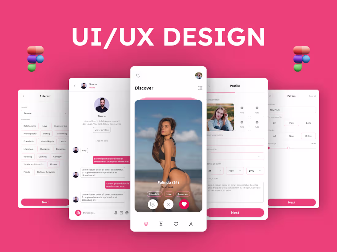 Cover image for Online Dating App Design in Figma