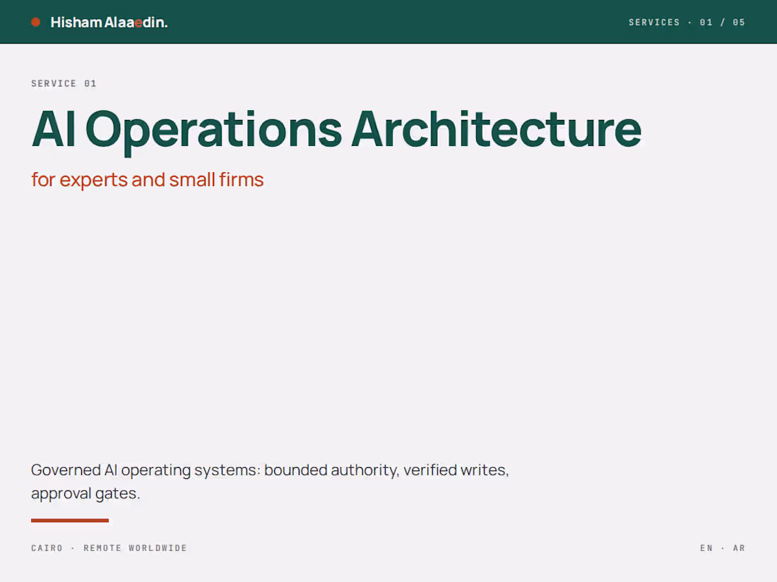 Cover image for AI Operations Architecture for Experts and Small Firms