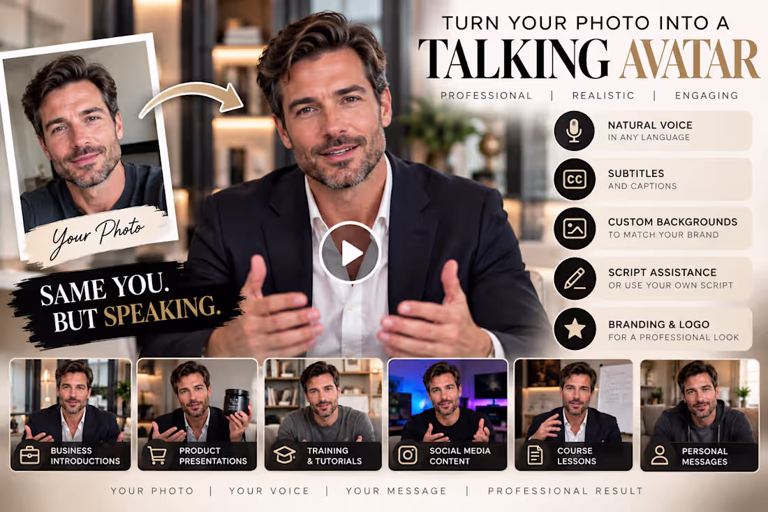 Cover image for Realistic AI Avatar & Virtual Presenter Videos