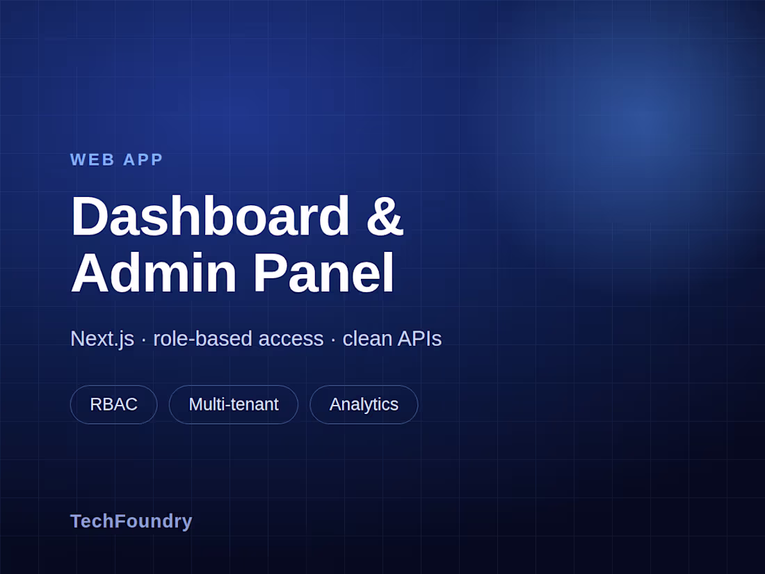 Cover image for Dashboard & Admin Panel Development