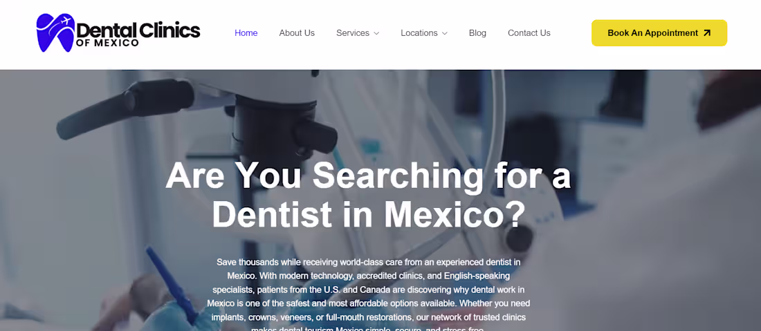 Cover image for Dental Clinics of Mexico Website