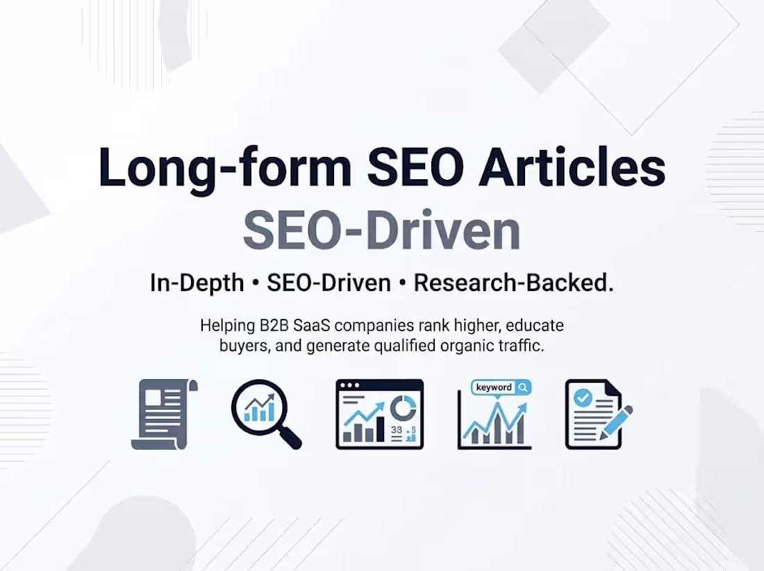 Cover image for Long-form SEO Articles for B2B SaaS Growth. 