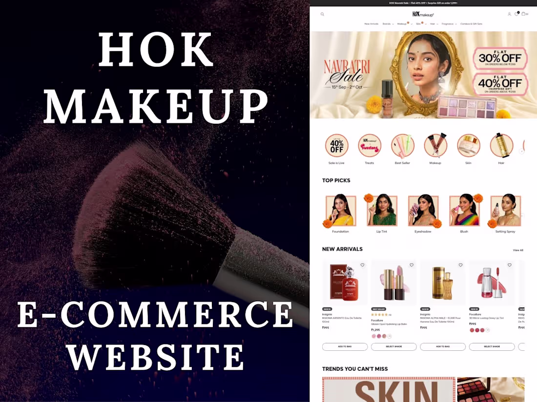 Cover image for HOK Makeup | E-Commerce Website