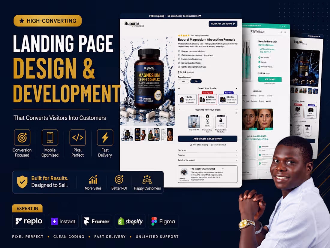 Cover image for Landing Page design and development 