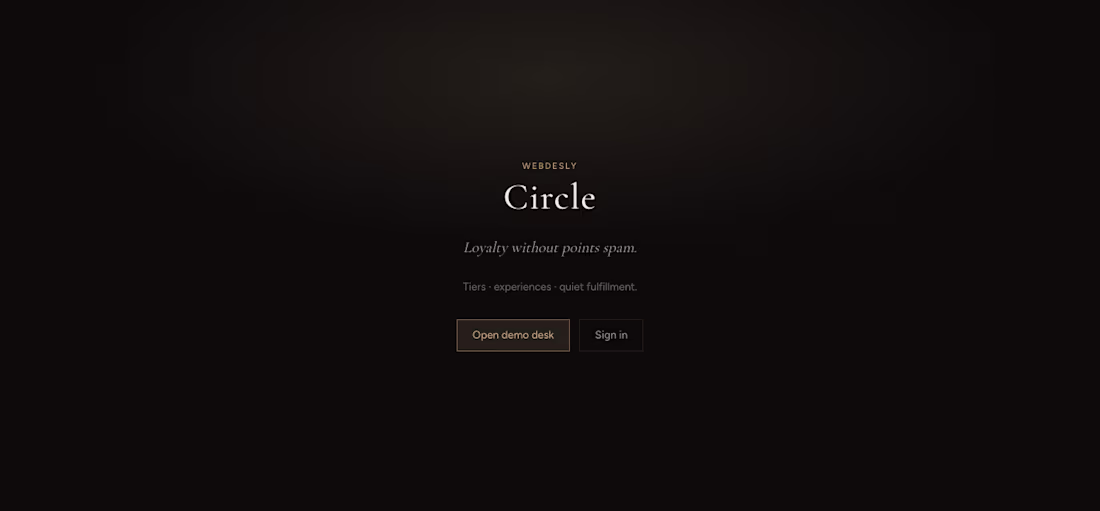 Cover image for Webdesly Circle — Luxury Loyalty
