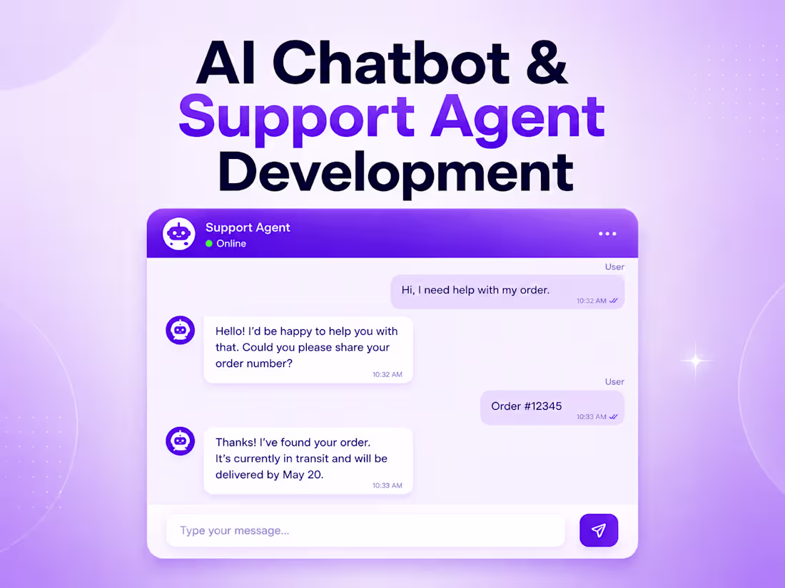 Cover image for AI Chatbot & Support Agent Development
