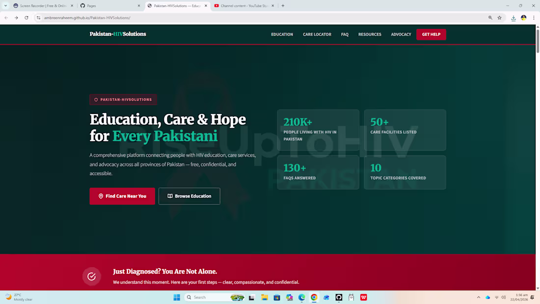 Cover image for PakistanHIVSolutions
A comprehensive platform connecting people