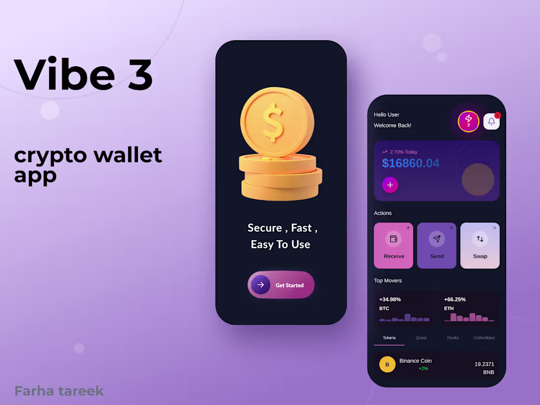 Cover image for Vibe 3 Crypto Wallet User Experience Design