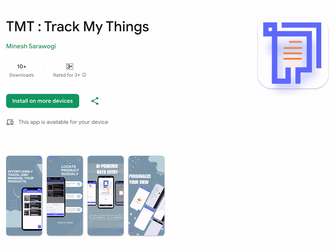 Cover image for TMT : Track My Things