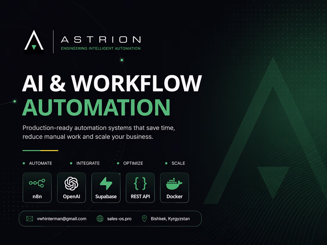 Cover image for AI & Workflow Automation with n8n, OpenAI & Supabase